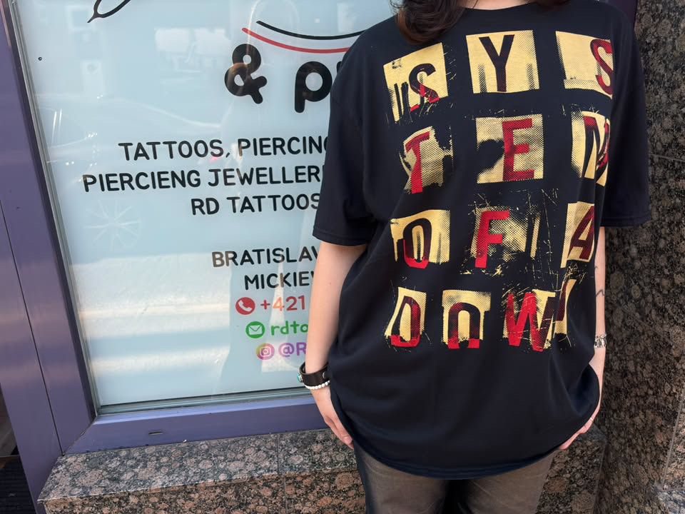 System of a Down band t-shirt from our shop in the centre of Bratislava